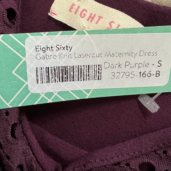Eight Sixty Stitchfix Gabre Knit Laser Cut Dark Purple Maternity Dress Size S - Picture 5 of 7